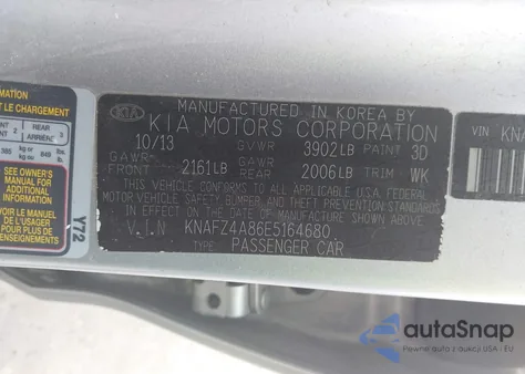 2014 Kia Forte Ex from USA, damaged, VIN KNAFZ4A86E5164680